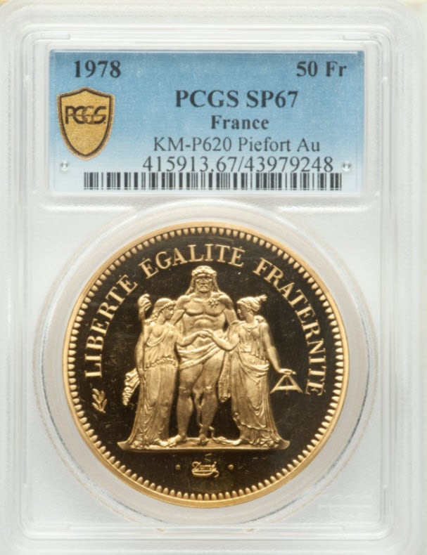 フランス 1978年 リパブリックプルーフ 50フラン金貨 PCGS-SP67 | 生産