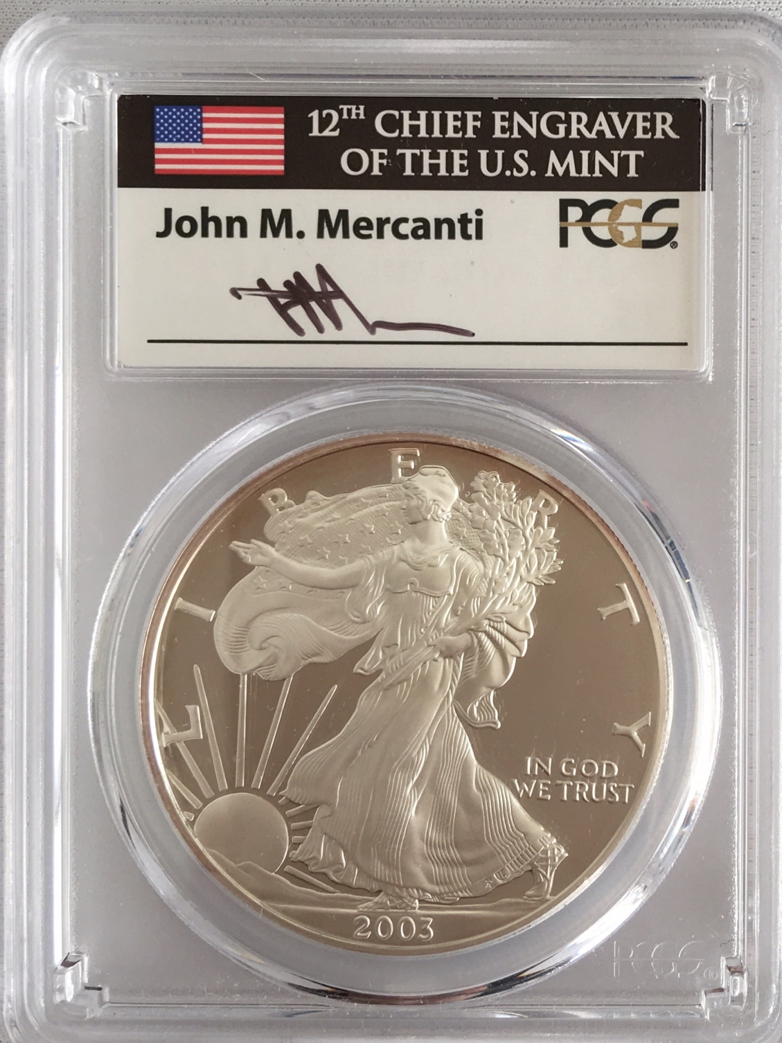 アメリカ【1ドル】シルバーイーグル銀貨2003-W PCGS PR70DCAMマー