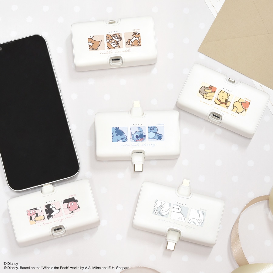 ディズニーキャラクター ／ Lightning / Type-C コネクタ付き リチウム