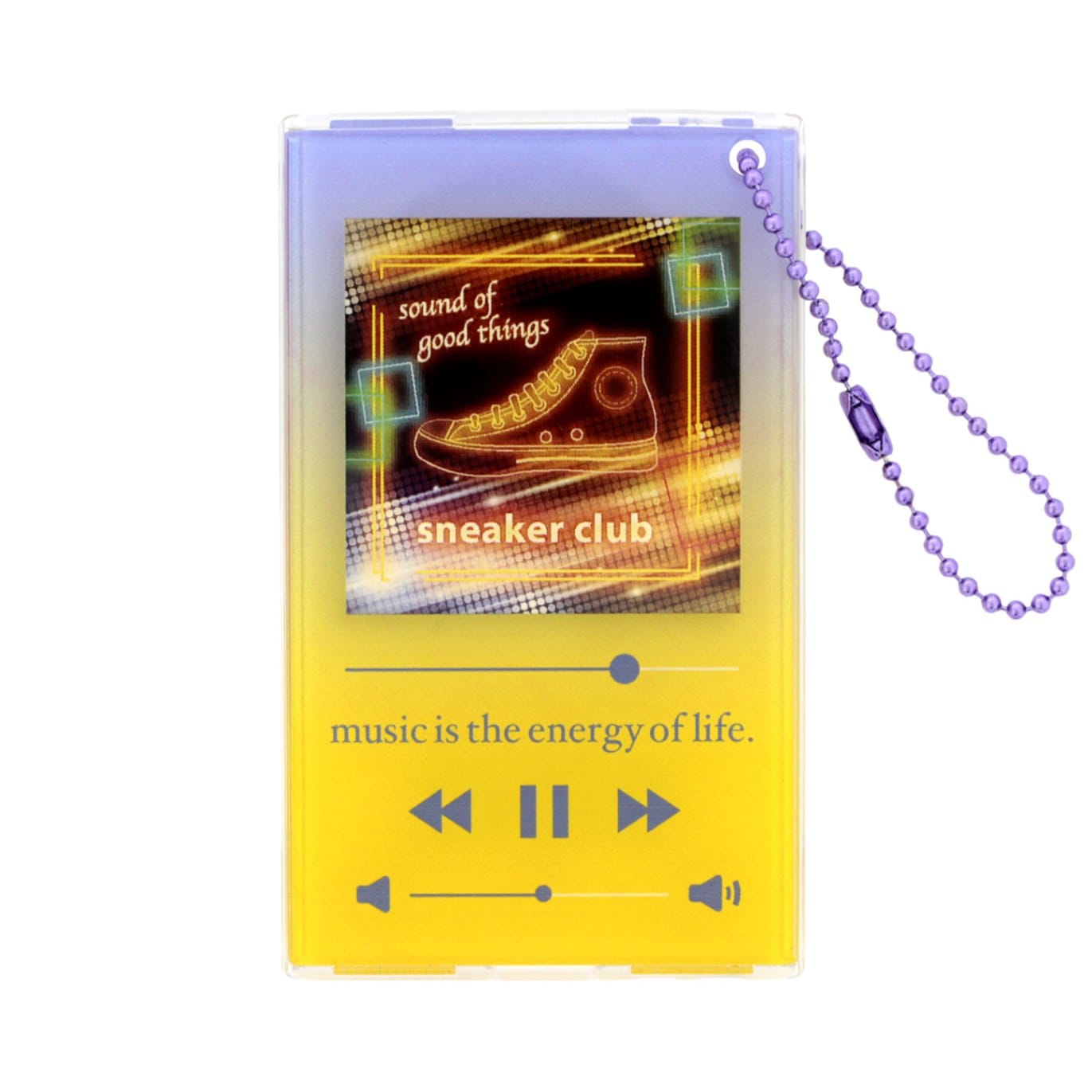 PCクリアパスケース 音楽プレイヤー風 ボールチェーン＆中紙付き