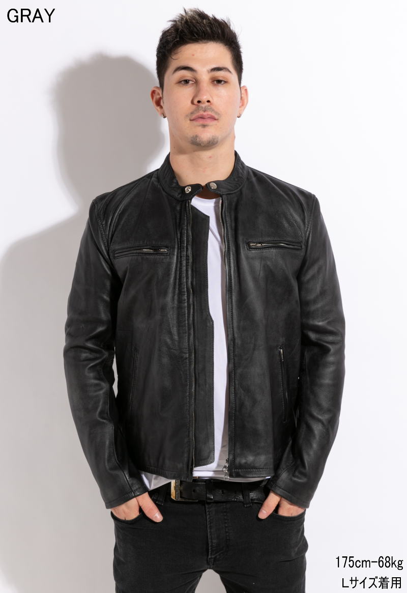 フリーダムレザー 革ジャン メンズ 本革 シングルライダース レザー