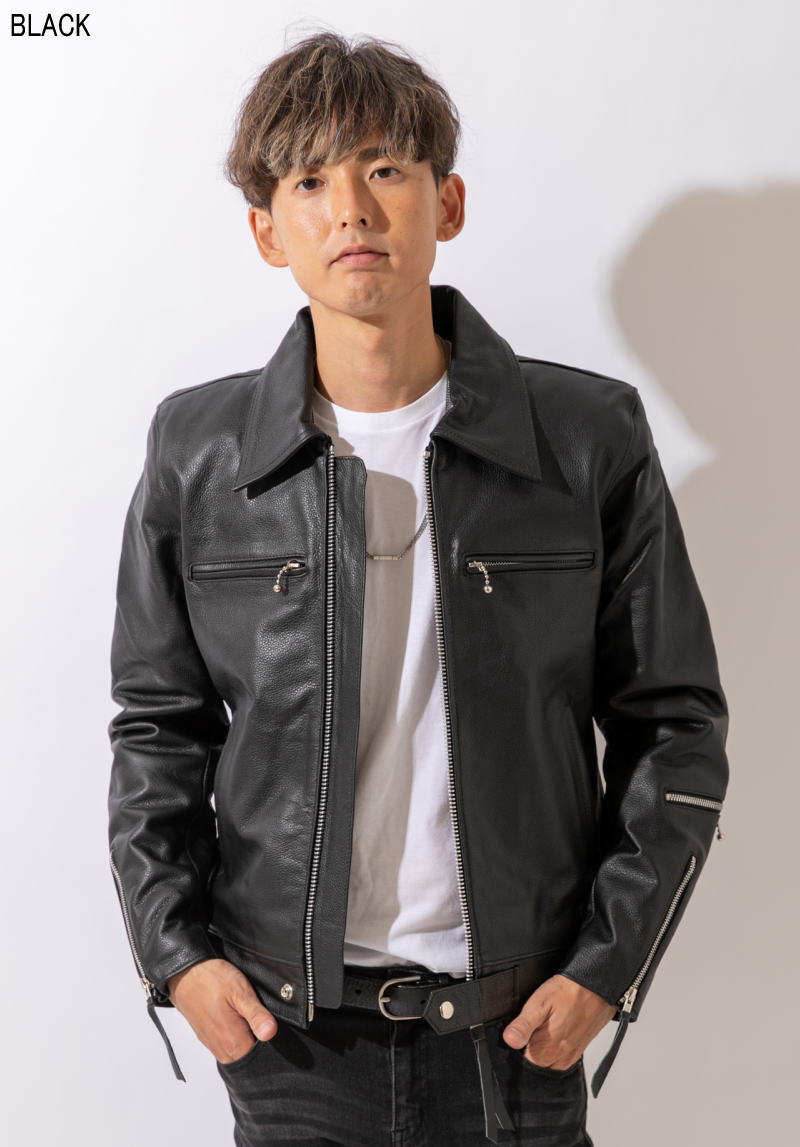 革ジャン メンズ バッファローレザー UKタイプ シングルライダース