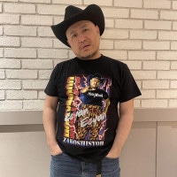 ハリウッドザコシショウ/HollyWood Tシャツ/ブラック 白文字｜墓場の