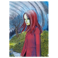 伊藤潤二/富江(通り魔) 耐水加工ミニサイズステッカー/オーロラ加工