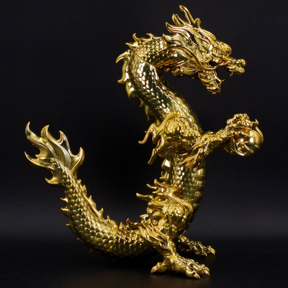 ソフビ/BigBoysToys/God Canglong 蒼龍/Chrome Gold version｜墓場の