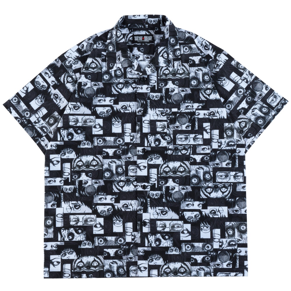 伊藤潤二/うずまき アロハシャツ/ブラック｜墓場の画廊ONLINE STORE