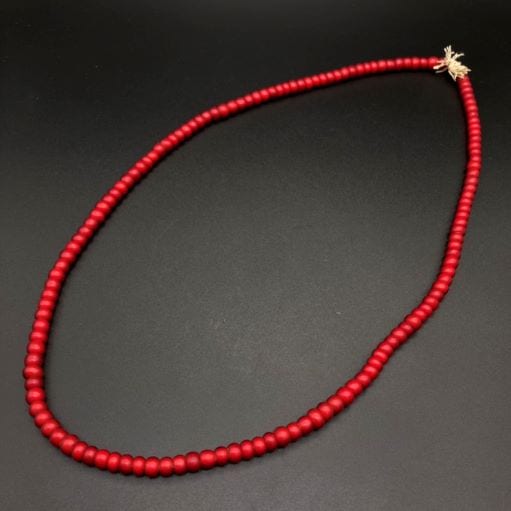 新品】アンティーク赤ビーズ L ※直径約7.0㎜ 【取扱：原宿シルバー店