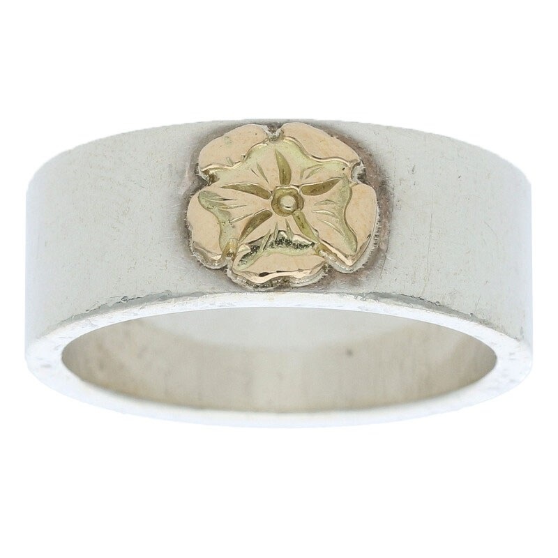 SALE】ローズ平打ちリング 〈17号〉 【取扱：原宿シルバー店