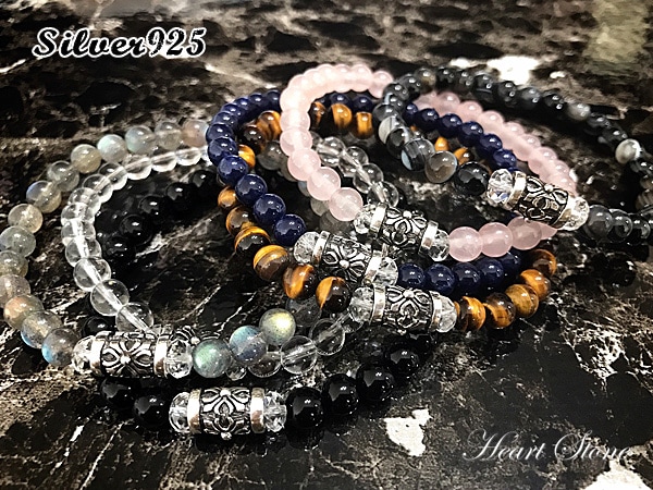 Silver925】重ね付けでオシャレ感もアップ。選べる7種MIX天然石