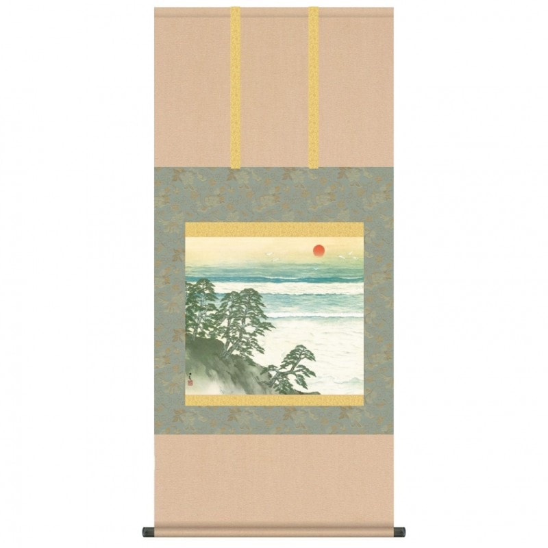 横山大観 作品 「海暾（かいとん）」 高級掛軸 インテリア : アートの