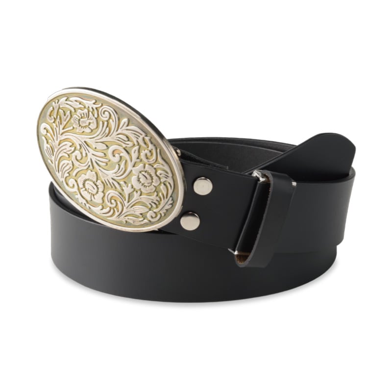 高級牛革ヴィンテージ調 バックルベルト : 高級牛革ヴィンテージ調