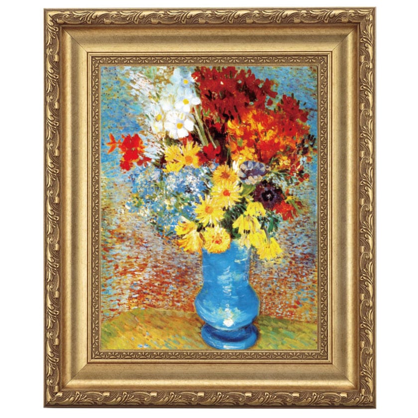 ゴッホ 「青い花瓶の花」 4号 立体複製名画 【5％ポイント還元中