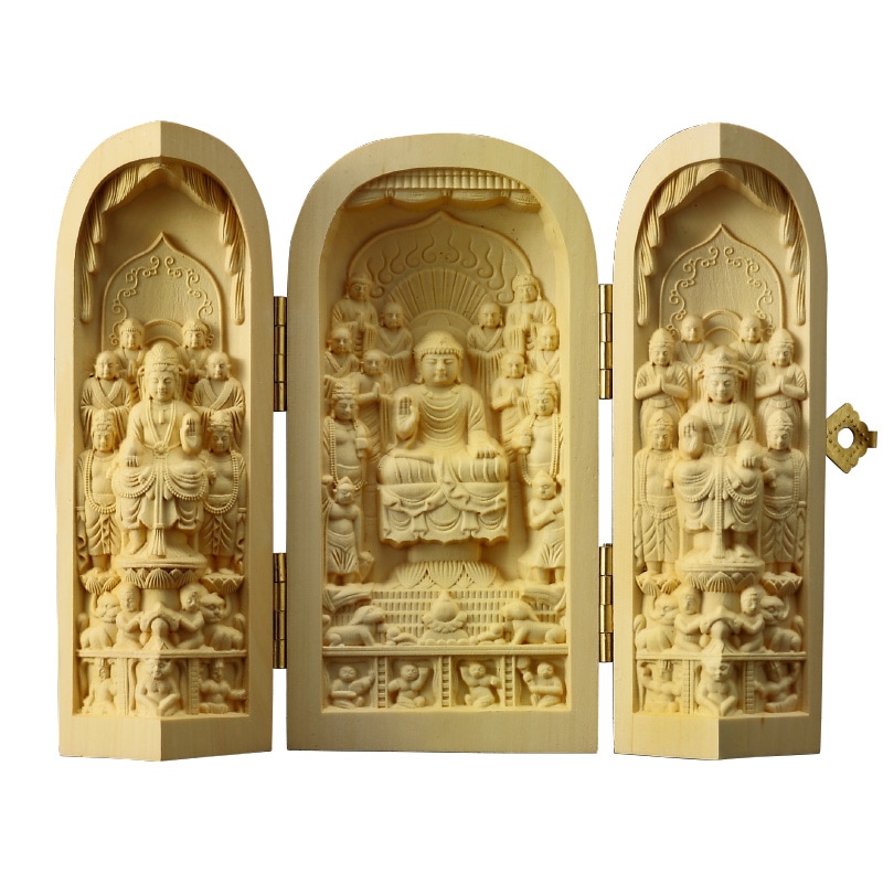 黄楊彫刻『諸尊仏龕』 仏像【ポイント5％還元中】 : 黄楊彫刻『諸尊仏