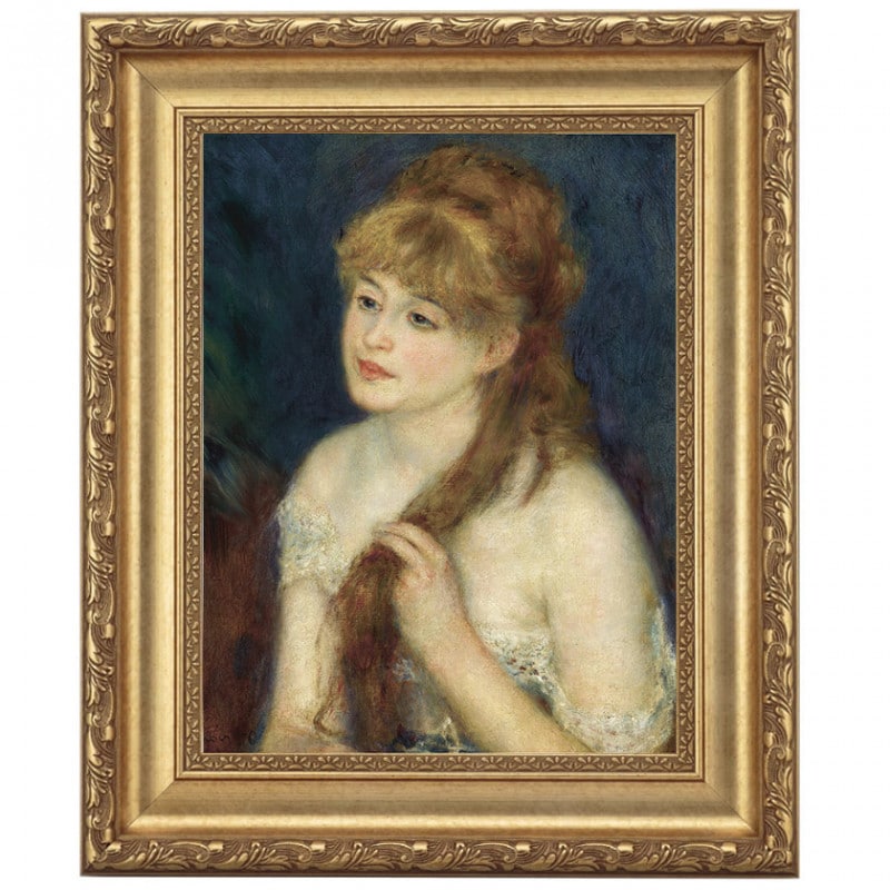 ルノワール「髪を編む若い女性」 4号立体複製名画【ポイント5％還元中