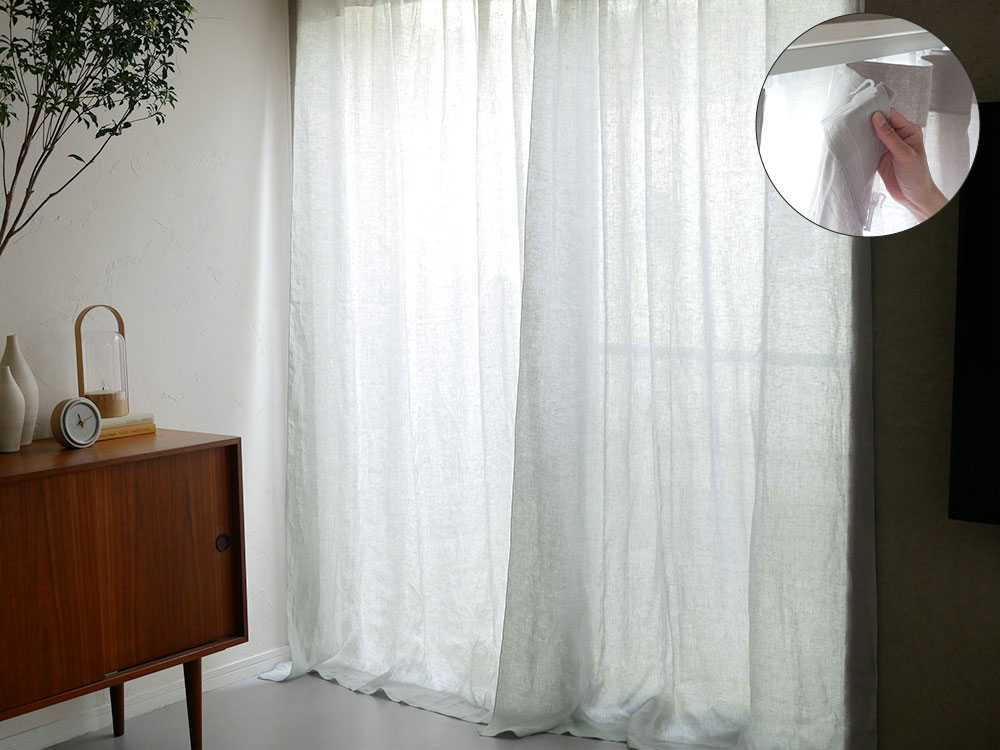 natsusobiku】リネンカーテン 2枚組 W130×H178cm グレー｜【公式