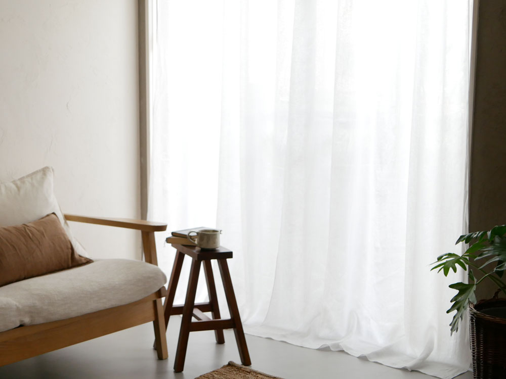 natsusobiku】リネンのクリップ留めカーテン 1枚 L W130×H230cm
