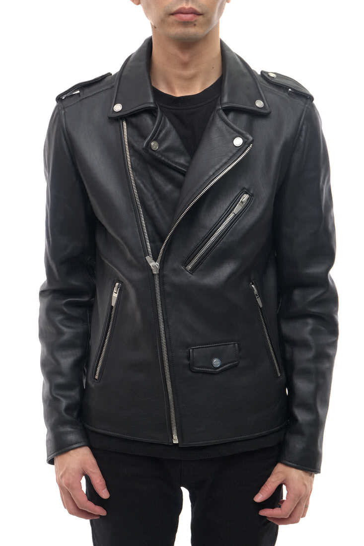 ザラ / ZARA 羊革 ラムスキン ダブルライダース ブラック 黒 メンズ