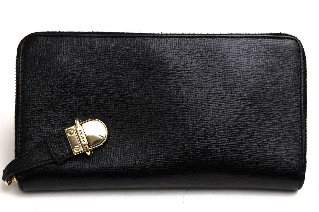 BALLY / バリー グレイン型押し牛革 小銭入れあり ラウンドジップ
