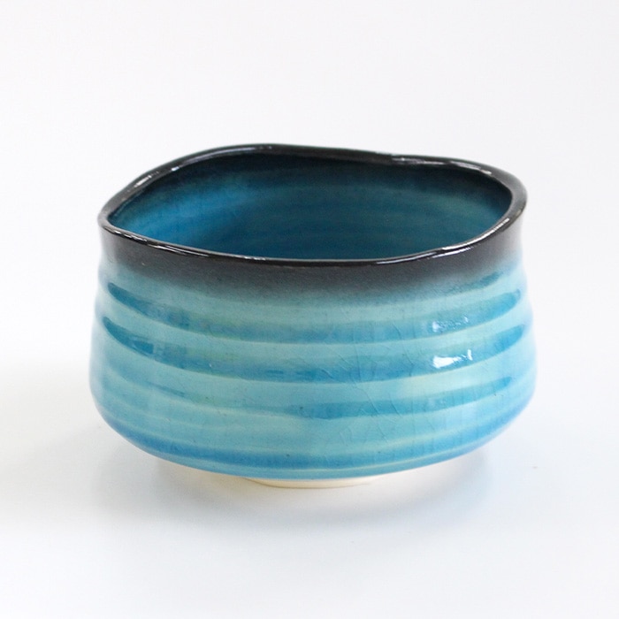 茶道具 抹茶茶碗 美濃焼 渕巻青貫入