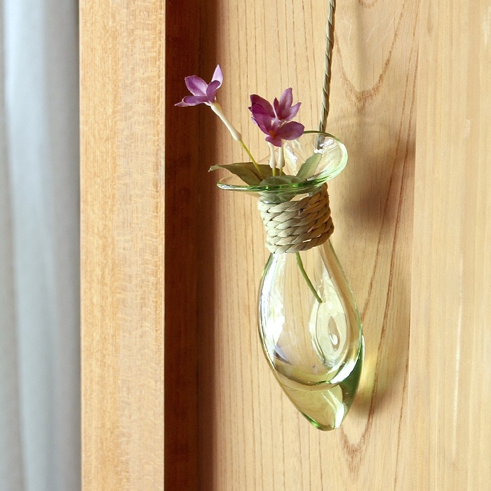 吹きガラス 水口智貴 いぐさガラス 掛け花 [化粧箱付]