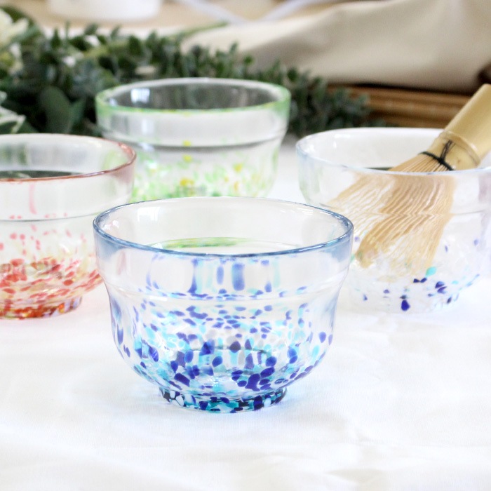 日本製ガラス ガラス抹茶碗 色ガラス