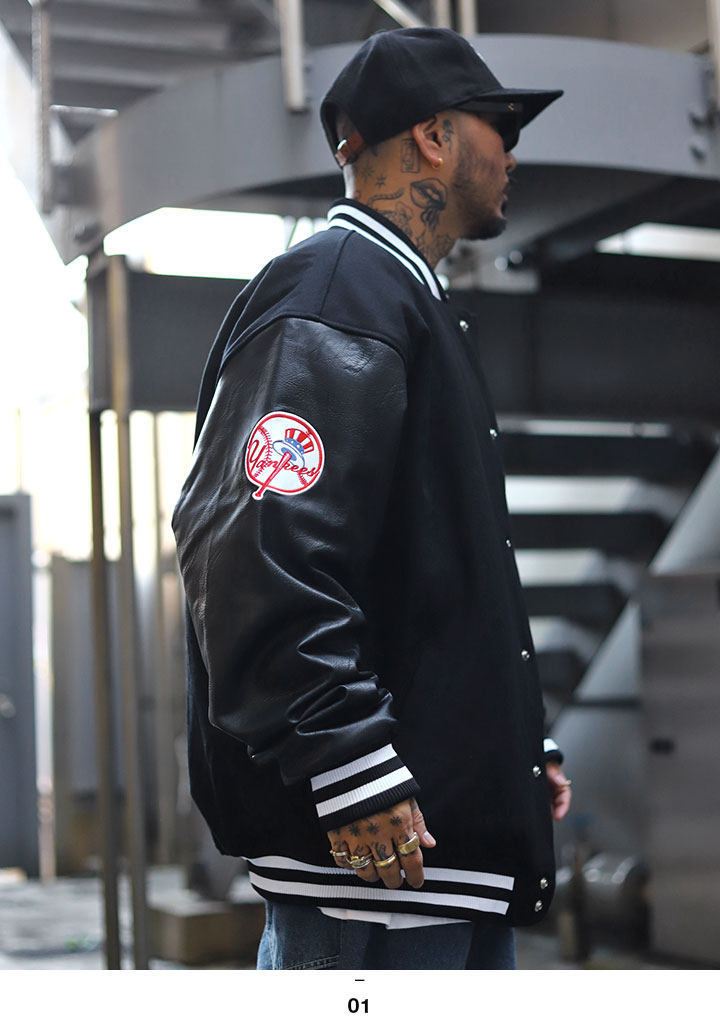 MLB ニューヨークヤンキース アウター 長袖 スタジャン ブルゾン