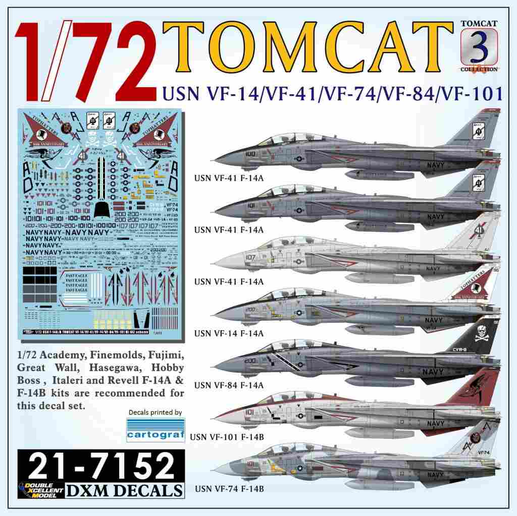 再入荷】21-7152 1/72 アメリカ海軍 F-14A/B トムキャット