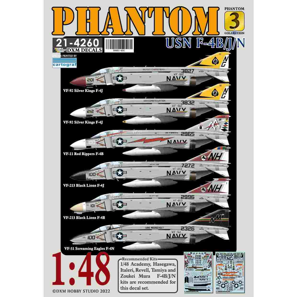 再入荷】21-4260 1/48 アメリカ海軍 F-4B/J/N ファントムII VF-11/51