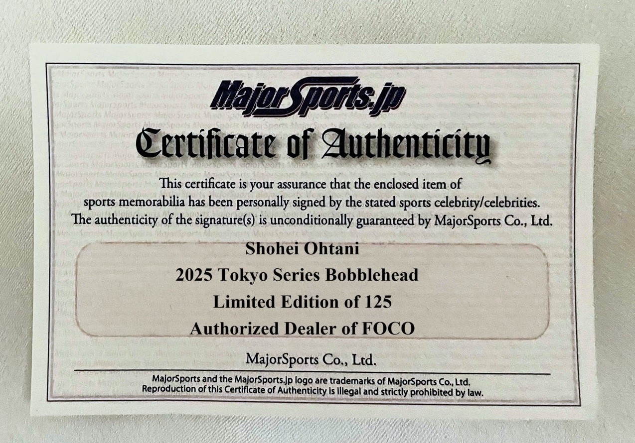 ☆限定20個☆大谷翔平2025ドジャースMLB日本開幕戦記念foco社製