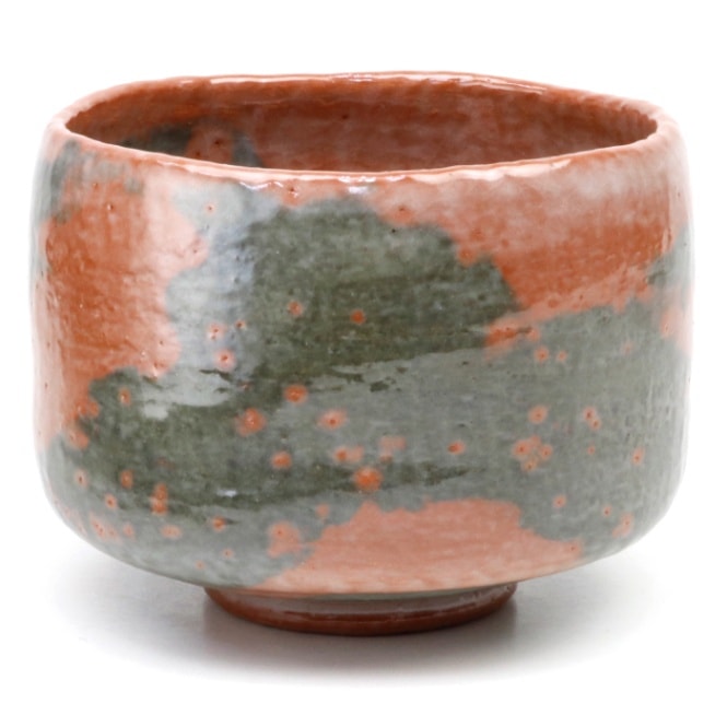 茶道具 楽茶碗】 赤茶碗 五代 宗入 赤茶碗 銘「花筏」写 佐々木昭楽作