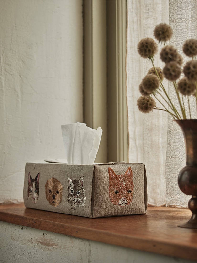 ティッシュボックスカバー Cats and Dogs（アート・デコその他）｜H.P.