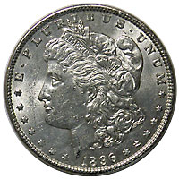 アメリカ モルガンダラー 1ドル銀貨 1896 AU | アメリカの貨幣,通常1