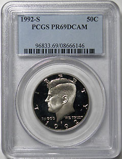 ケネディ 50セント白銅貨 1992-S PCGS PF69DCAM | アメリカの貨幣,50