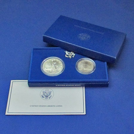 アメリカ 自由の女神100年 1986-P 2種セット UNC ケース付 | アメリカ