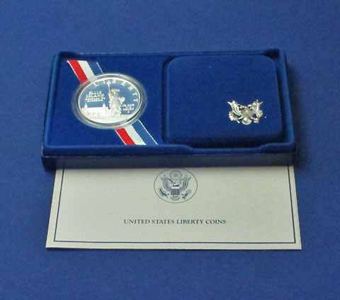 アメリカ 自由の女神像 1ドル銀貨 1986-S Proof ケース付き | アメリカ