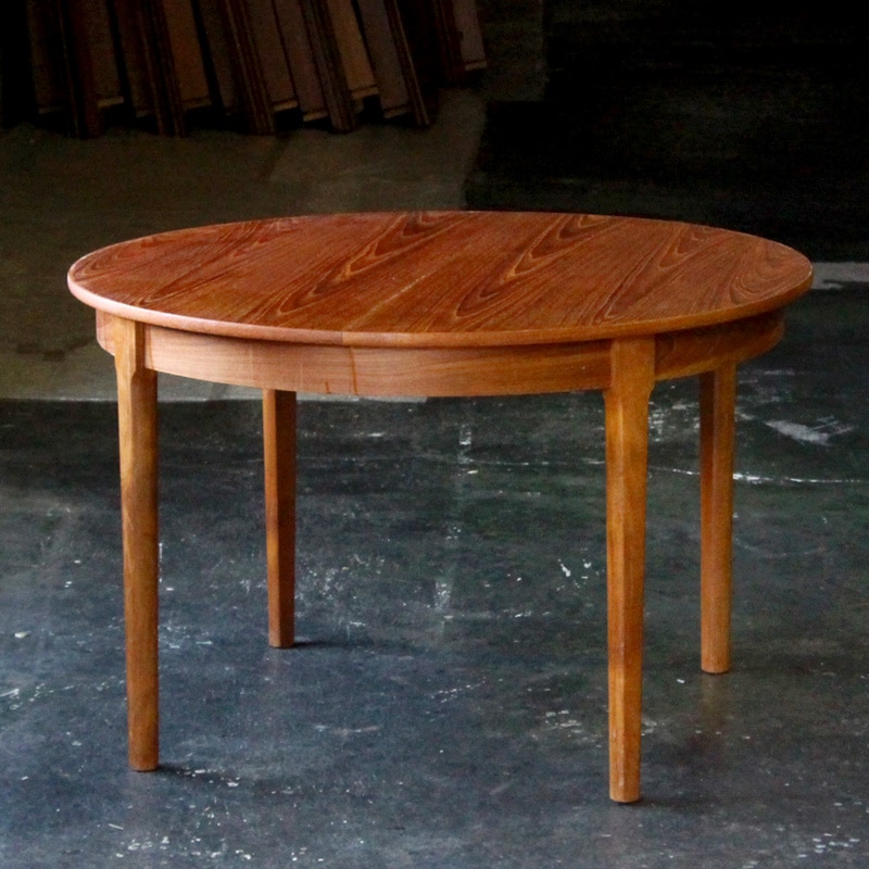DK19-508 北欧 ミッドセンチュリー家具 ダイニングテーブル 丸型 伸張