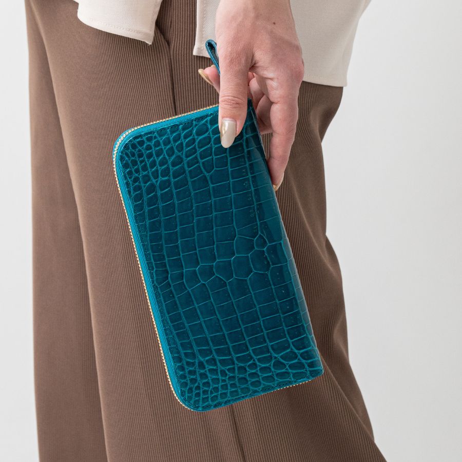 Michi-満-（ラウンドファスナー長財布）シャイニングクロコダイル/澄輝