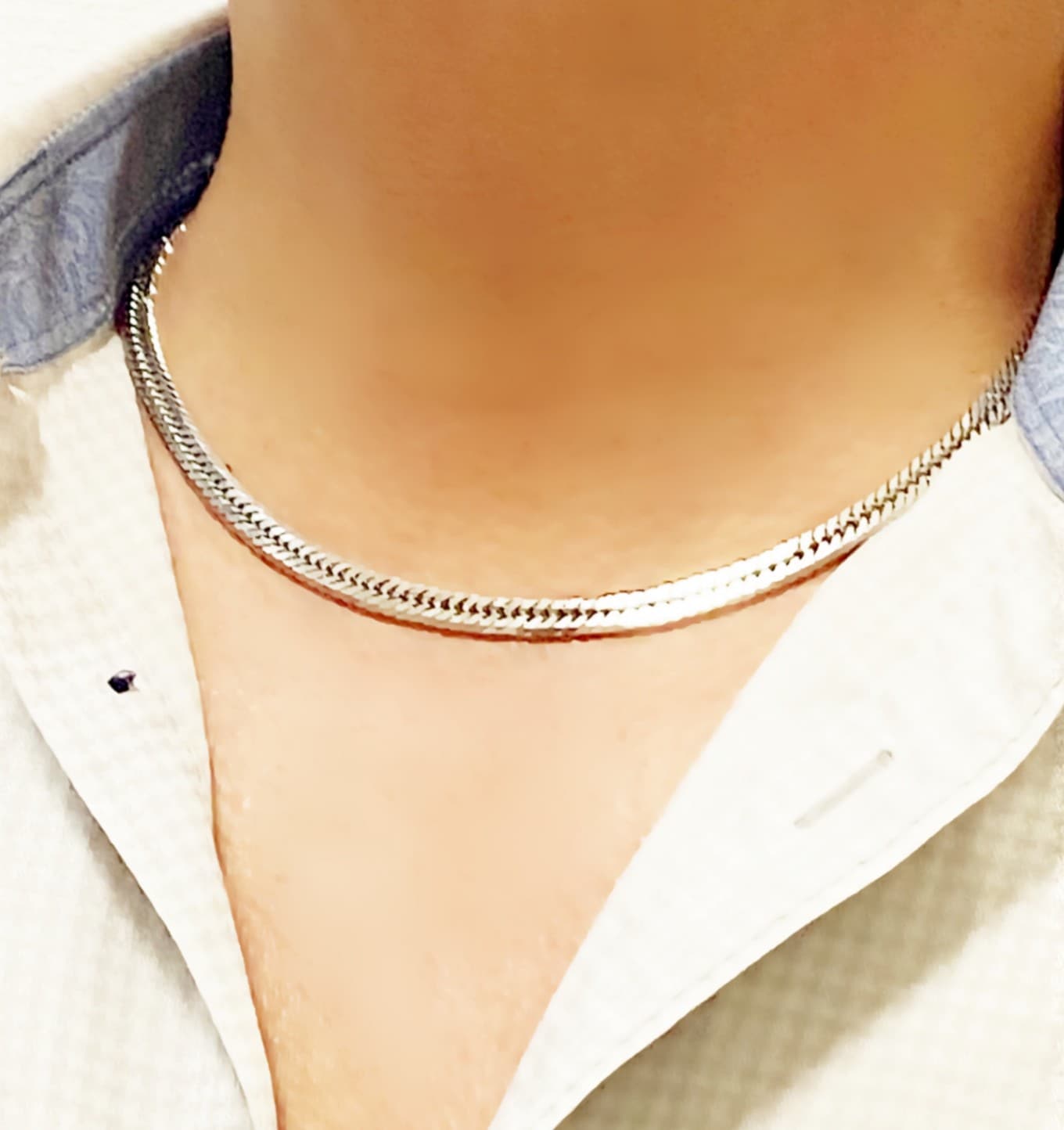 激安シルバー1.1Φ12面カットトリプル喜平ネックレス50cm