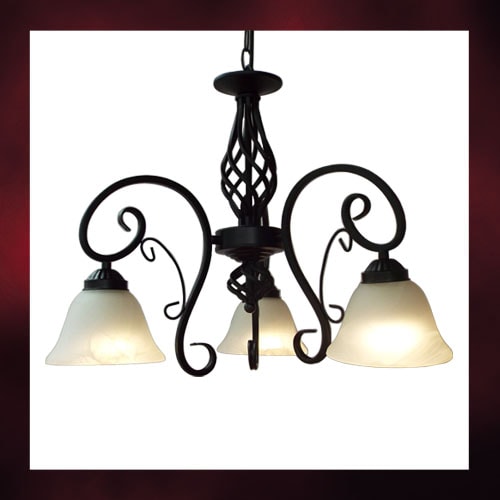 シャンデリア（アイアン飾り・アンティーク・インテリア照明・ランプ
