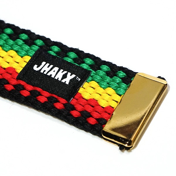 JHAKX】PLAITED RASTA gold ジャークス ベルト スケートボード