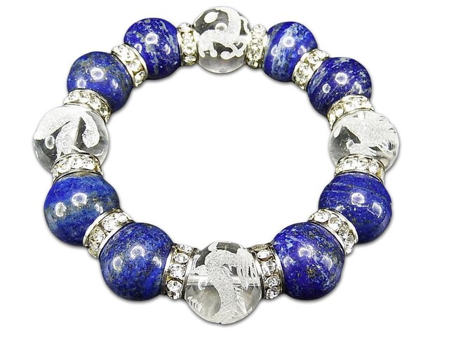 超太天然石約18mm水晶四神手彫り入手困難ラピスラズリ高級ロンデル