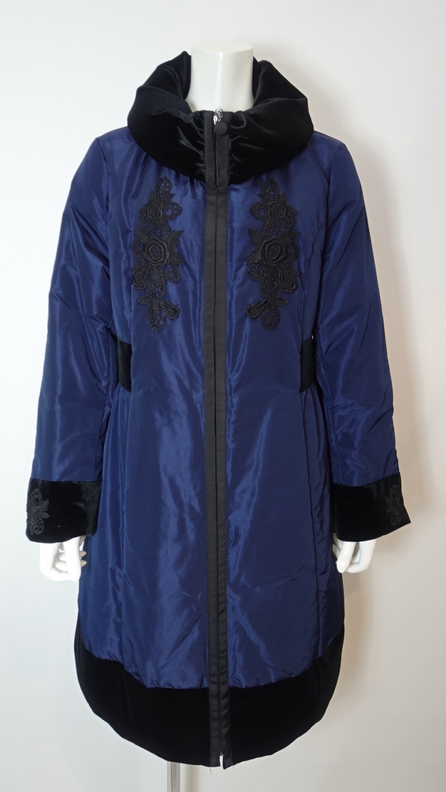 2025年秋冬 レース使いベロア切替ダウンコート 2528009 ｜Super Beauty