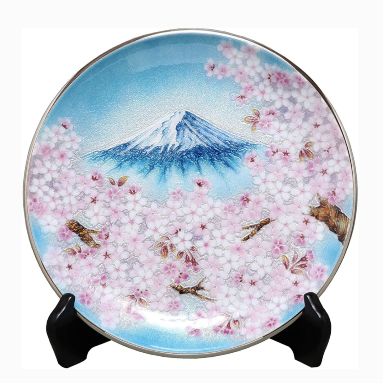 七宝焼き 飾皿 46新富士桜 | 飾皿 角形 | 伝統工芸品・和風記念品 通販