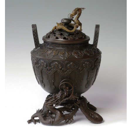 高岡銅器 龍足雲龍蓋香炉 | 香炉 | 伝統工芸品・和風記念品 通販