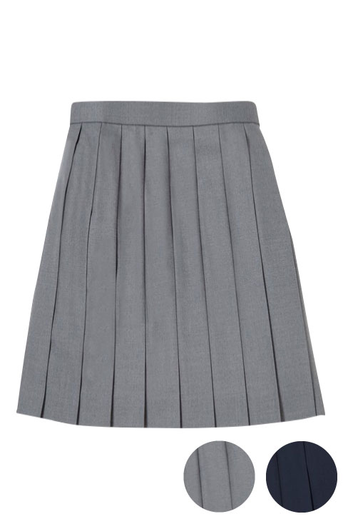 グレーの無地プリーツスカート（48cm丈）は制服通販のカンコー