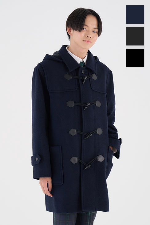 ショート丈ダッフルコート（男女兼用）のネイビーは制服通販のカンコー