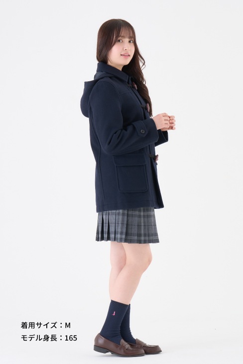 ショート丈ダッフルコート（男女兼用）のネイビーは制服通販のカンコー