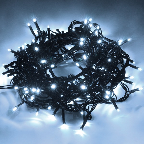 LEDストリングライトⅡ 黒コード ホワイト│バリエーション豊富な16