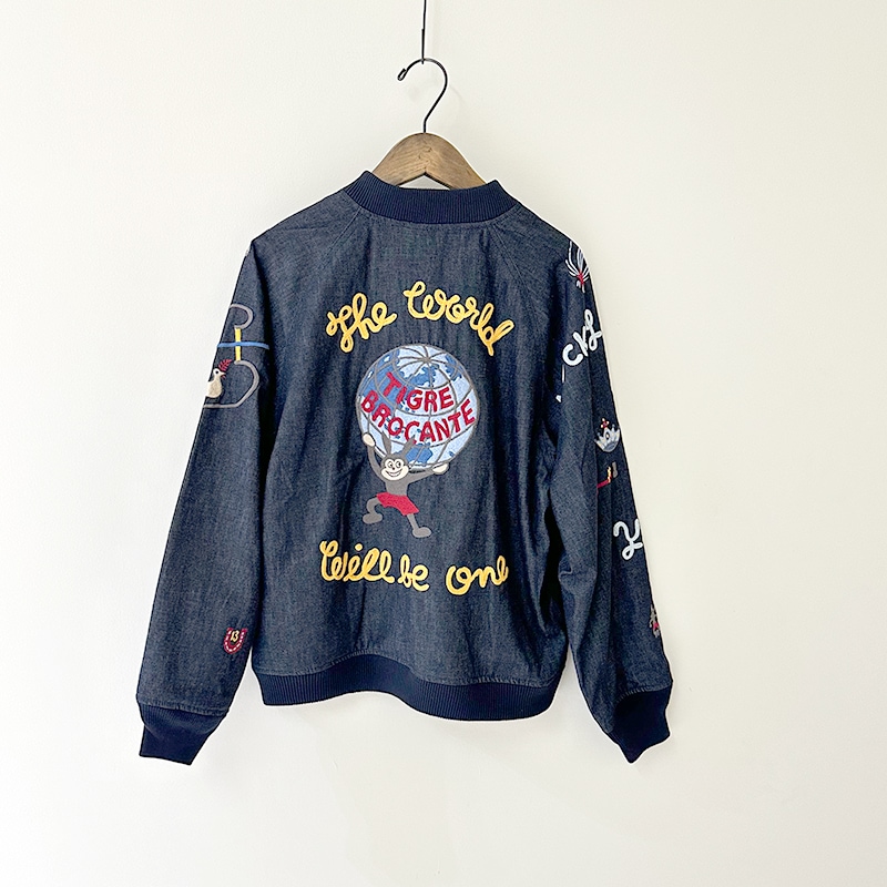 ティグルブロカンテ Lucky ナッティー 刺繍 スカジャン unisex Indigo