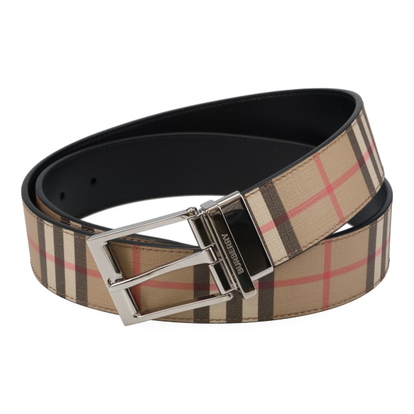 バーバリー ベルト メンズ BURBERRY チェックアンドレザー